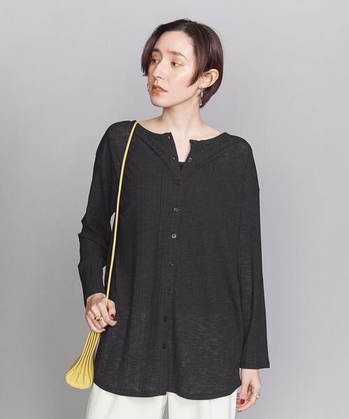 BEAUTY&YOUTH UNITED ARROWS（ビューティーアンドユースユナイテッドアローズ）の「by フロントボタンロングスリーブカットソー -2WAY-（Tシャツ/カットソー・レディース・ホワイト/ブラック・FREE）」の15枚目の写真