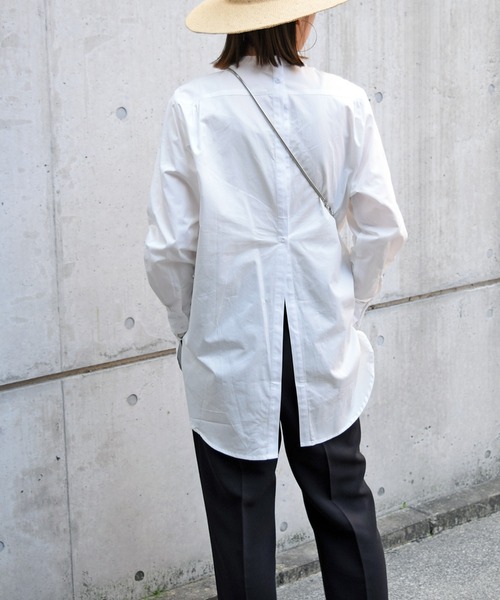 Marient（マリエント）の「バンドカラーシャツBL（シャツ/ブラウス・レディース・ホワイト/ベージュ/ライトグリーン・FREE）」の14枚目の写真