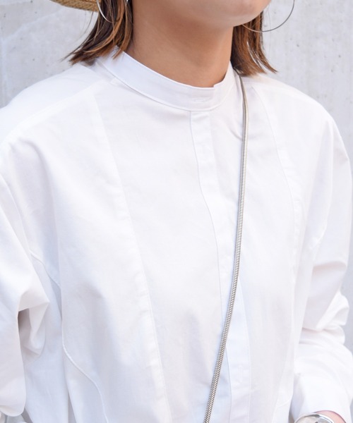 Marient（マリエント）の「バンドカラーシャツBL（シャツ/ブラウス・レディース・ホワイト/ベージュ/ライトグリーン・FREE）」の16枚目の写真