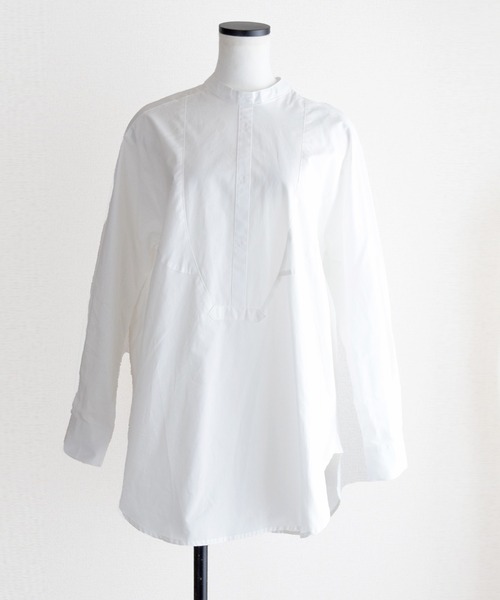 Marient（マリエント）の「バンドカラーシャツBL（シャツ/ブラウス・レディース・ホワイト/ベージュ/ライトグリーン・FREE）」の6枚目の写真