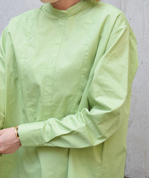 Marient（マリエント）の「バンドカラーシャツBL（シャツ/ブラウス・レディース・ホワイト/ベージュ/ライトグリーン・FREE）」の5枚目の写真