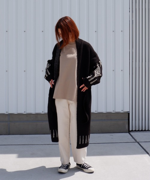 PENDLETON（ペンドルトン）の「PENDLETON/ペンドルトン SHAWL COLLAR CARDIGAN ショールカラーカーディガン　1575-6104（カーディガン/ボレロ・レディース・ホワイト/ブラック・FREE）」の3枚目の写真