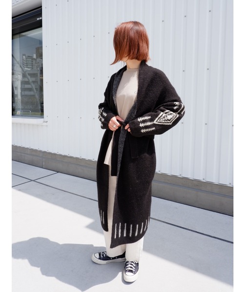 PENDLETON（ペンドルトン）の「PENDLETON/ペンドルトン SHAWL COLLAR CARDIGAN ショールカラーカーディガン　1575-6104（カーディガン/ボレロ・レディース・ホワイト/ブラック・FREE）」の4枚目の写真