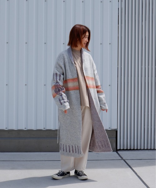 PENDLETON（ペンドルトン）の「PENDLETON/ペンドルトン SHAWL COLLAR CARDIGAN ショールカラーカーディガン　1575-6104（カーディガン/ボレロ・レディース・ホワイト/ブラック・FREE）」の10枚目の写真