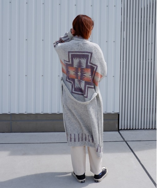 PENDLETON（ペンドルトン）の「PENDLETON/ペンドルトン SHAWL COLLAR CARDIGAN ショールカラーカーディガン　1575-6104（カーディガン/ボレロ・レディース・ホワイト/ブラック・FREE）」の8枚目の写真