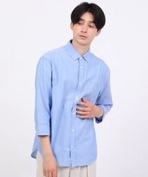 ◆リネン混7分袖シャツ