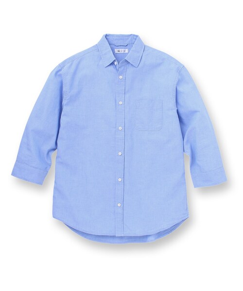 tk.TAKEO KIKUCHI（ティーケータケオキクチ）の「◆リネン混7分袖シャツ（ビジネスシャツ・メンズ・ホワイト/サックスブルー/ネイビー/ブラック・02/03/04）」の5枚目の写真