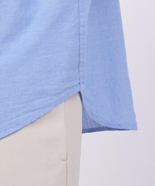tk.TAKEO KIKUCHI（ティーケータケオキクチ）の「◆リネン混7分袖シャツ（ビジネスシャツ・メンズ・ホワイト/サックスブルー/ネイビー/ブラック・02/03/04）」の11枚目の写真