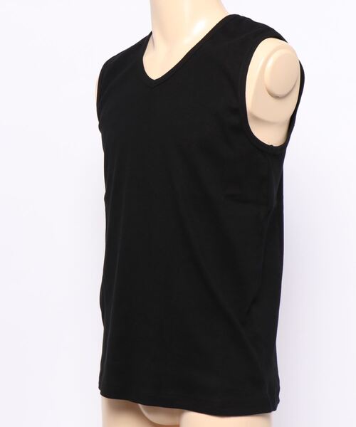 Blue Standard (ブルースタンダード)の「【BLUE STANDARD】オーガニックコットン リブノースリーブ(タンクトップ・メンズ・ホワイト/ブラック/ネイビー/杢グレー・MEDIUM/LARGE/X-LARGE)」の5枚目の写真