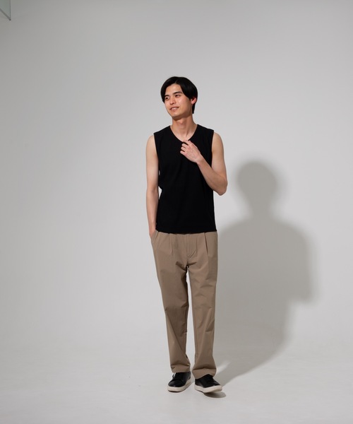 Blue Standard (ブルースタンダード)の「【BLUE STANDARD】オーガニックコットン リブノースリーブ(タンクトップ・メンズ・ホワイト/ブラック/ネイビー/杢グレー・MEDIUM/LARGE/X-LARGE)」の13枚目の写真