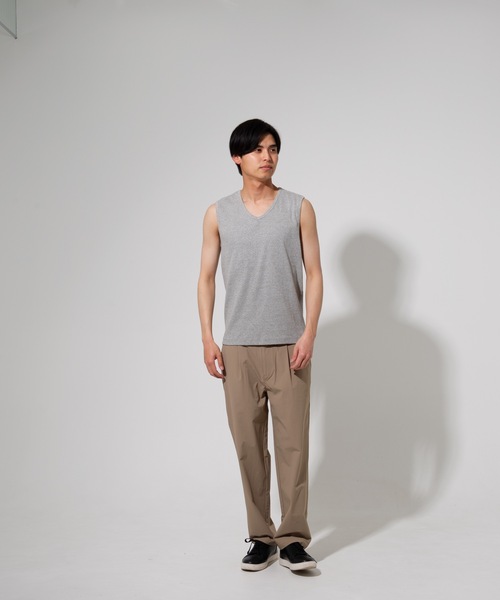 Blue Standard (ブルースタンダード)の「【BLUE STANDARD】オーガニックコットン リブノースリーブ(タンクトップ・メンズ・ホワイト/ブラック/ネイビー/杢グレー・MEDIUM/LARGE/X-LARGE)」の17枚目の写真