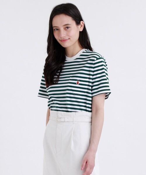 MACKINTOSH PHILOSOPHY(マッキントッシュ フィロソフィー)の「【BUCKINGHAM BEAR】ボーダーポケT(Tシャツ/カットソー・レディース・イエロー/グリーン/レッド/ベージュ・38)」の3枚目の写真