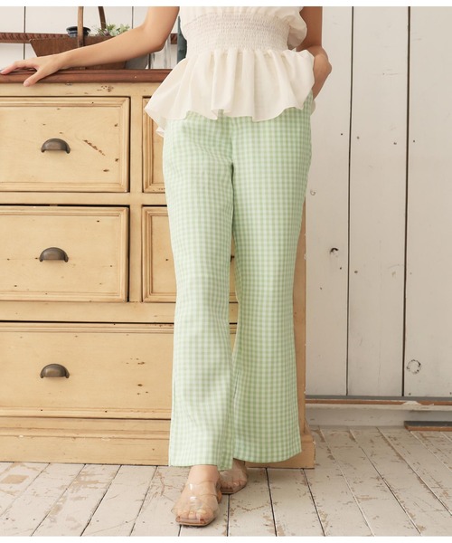 CHILLE（チル）の「ギンガムチェックストレートパンツ（その他パンツ・レディース・ブラック/オリーブ/オレンジ・S/M）」の3枚目の写真