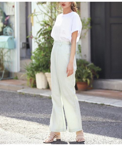 CHILLE（チル）の「ギンガムチェックストレートパンツ（その他パンツ・レディース・ブラック/オリーブ/オレンジ・S/M）」の10枚目の写真