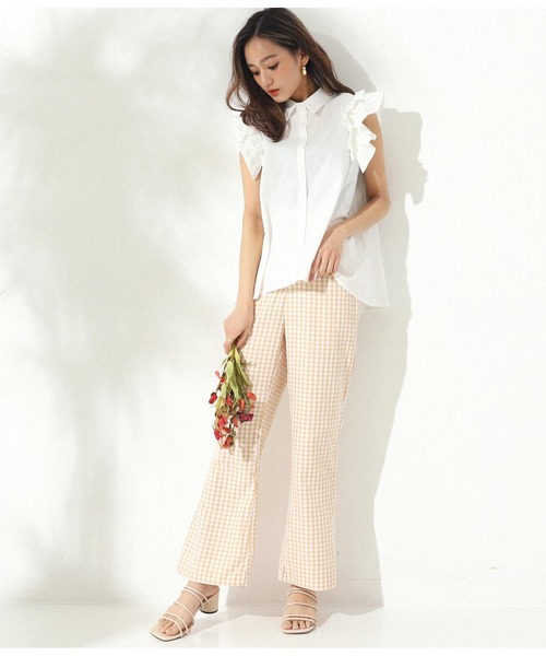 CHILLE（チル）の「ギンガムチェックストレートパンツ（その他パンツ・レディース・ブラック/オリーブ/オレンジ・S/M）」の22枚目の写真