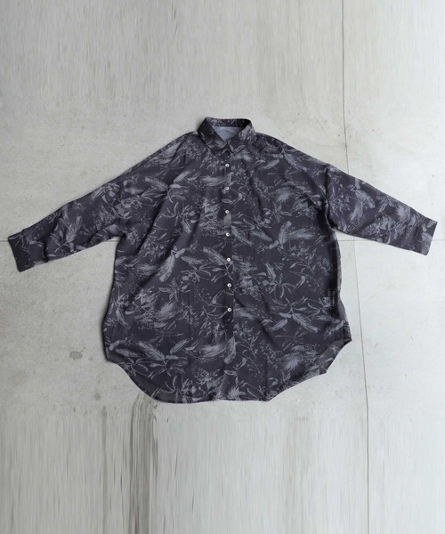 antiqua（アンティカ）の「シアーシャツ（シャツ/ブラウス・レディース・ネイビー/グレー・FREE）」の15枚目の写真