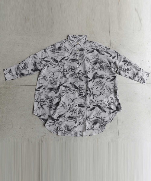 antiqua（アンティカ）の「シアーシャツ（シャツ/ブラウス・レディース・ネイビー/グレー・FREE）」の14枚目の写真