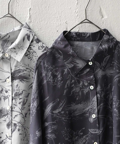 antiqua（アンティカ）の「シアーシャツ（シャツ/ブラウス・レディース・ネイビー/グレー・FREE）」の16枚目の写真