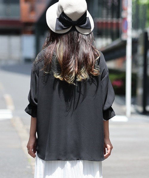 ARCANUM DESIGN(アルカナムデザイン)の「ARL ダブルカラーブラウス(シャツ/ブラウス・レディース・ホワイト/ブラック・FREE)」の5枚目の写真