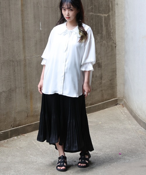 ARCANUM DESIGN(アルカナムデザイン)の「ARL ダブルカラーブラウス(シャツ/ブラウス・レディース・ホワイト/ブラック・FREE)」の11枚目の写真