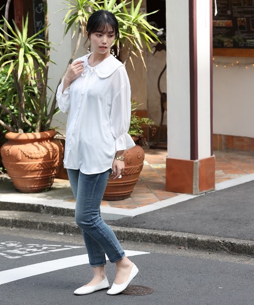 ARCANUM DESIGN(アルカナムデザイン)の「ARL ダブルカラーブラウス(シャツ/ブラウス・レディース・ホワイト/ブラック・FREE)」の16枚目の写真