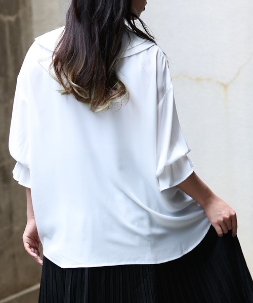 ARCANUM DESIGN(アルカナムデザイン)の「ARL ダブルカラーブラウス(シャツ/ブラウス・レディース・ホワイト/ブラック・FREE)」の20枚目の写真
