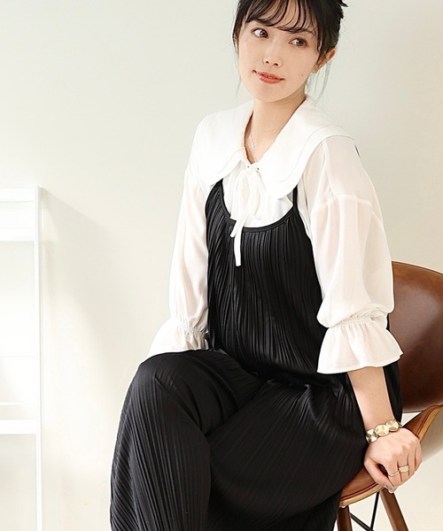 ARCANUM DESIGN(アルカナムデザイン)の「ARL ダブルカラーブラウス(シャツ/ブラウス・レディース・ホワイト/ブラック・FREE)」の22枚目の写真