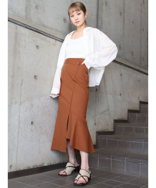 MURUA（ムルーア）の「マジョリカプリーツショートシャツ（シャツ/ブラウス・レディース・ブラック/ホワイト/ライトグリーン・FREE）」の6枚目の写真