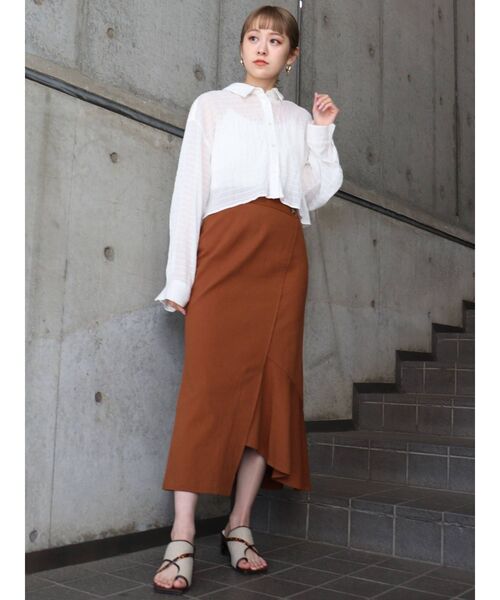 MURUA（ムルーア）の「マジョリカプリーツショートシャツ（シャツ/ブラウス・レディース・ブラック/ホワイト/ライトグリーン・FREE）」の19枚目の写真