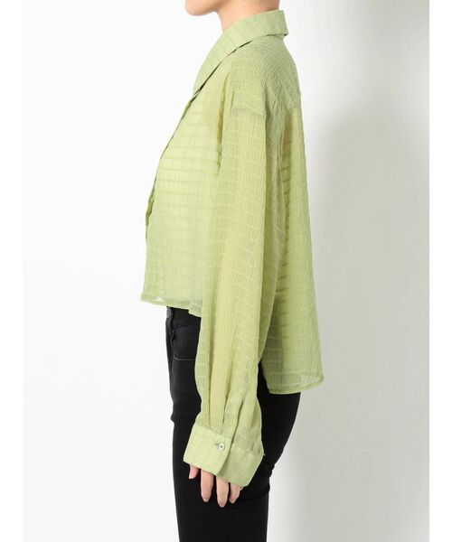 MURUA（ムルーア）の「マジョリカプリーツショートシャツ（シャツ/ブラウス・レディース・ブラック/ホワイト/ライトグリーン・FREE）」の20枚目の写真