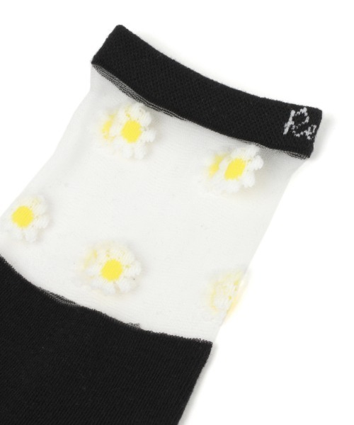 repipi armario(レピピ アルマリオ)の「マーガレットシースルーソックス(ソックス/靴下・キッズ・ブラック/ホワイト・FREE)」の3枚目の写真