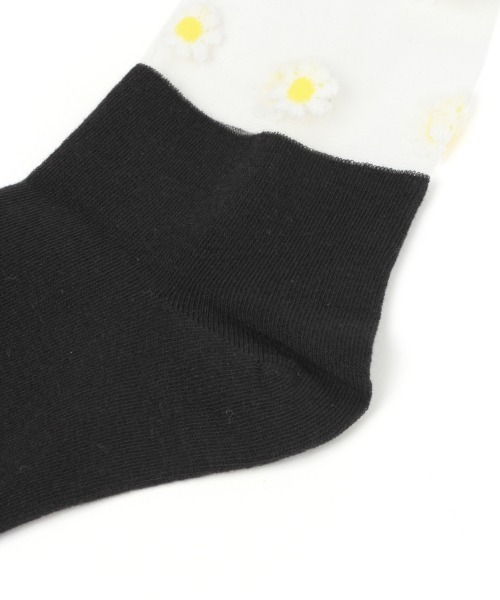 repipi armario(レピピ アルマリオ)の「マーガレットシースルーソックス(ソックス/靴下・キッズ・ブラック/ホワイト・FREE)」の5枚目の写真