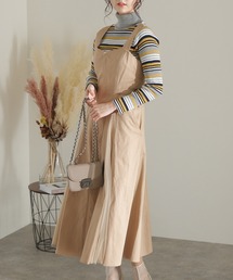 ElegChic（エレグシック）の「サイドプリーツジャンパースカート（サロペット/オーバーオール・レディース）」