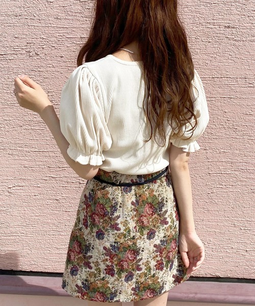 apres jour（アプレジュール）の「リブパフちびロゴTシャツ【ZOZOTOWN限定アイテム】（Tシャツ/カットソー・レディース・アイボリー/ブラック/ピンク・フリー/X-LARGE）」の7枚目の写真