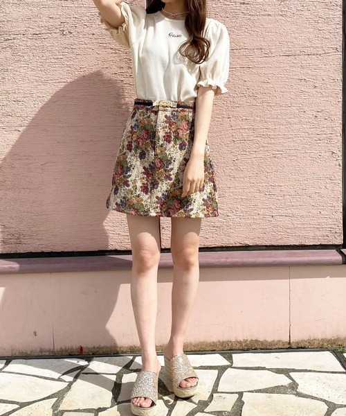 apres jour（アプレジュール）の「リブパフちびロゴTシャツ【ZOZOTOWN限定アイテム】（Tシャツ/カットソー・レディース・アイボリー/ブラック/ピンク・フリー/X-LARGE）」の8枚目の写真