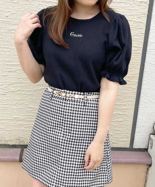 apres jour（アプレジュール）の「リブパフちびロゴTシャツ【ZOZOTOWN限定アイテム】（Tシャツ/カットソー・レディース・アイボリー/ブラック/ピンク・フリー/X-LARGE）」の12枚目の写真