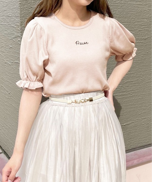 apres jour（アプレジュール）の「リブパフちびロゴTシャツ【ZOZOTOWN限定アイテム】（Tシャツ/カットソー・レディース・アイボリー/ブラック/ピンク・フリー/X-LARGE）」の17枚目の写真