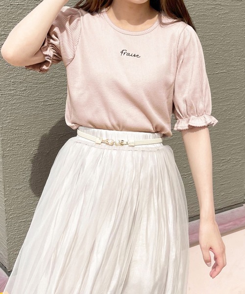 apres jour（アプレジュール）の「リブパフちびロゴTシャツ【ZOZOTOWN限定アイテム】（Tシャツ/カットソー・レディース・アイボリー/ブラック/ピンク・フリー/X-LARGE）」の18枚目の写真