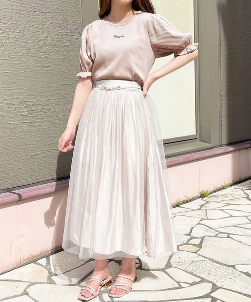 apres jour（アプレジュール）の「リブパフちびロゴTシャツ【ZOZOTOWN限定アイテム】（Tシャツ/カットソー・レディース・アイボリー/ブラック/ピンク・フリー/X-LARGE）」の21枚目の写真