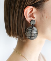 2021 SS オーバルナチュラルバッファローイヤリング