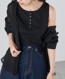 Chaco closet | コットンリブ前ボタンタンクトップ(タンクトップ)