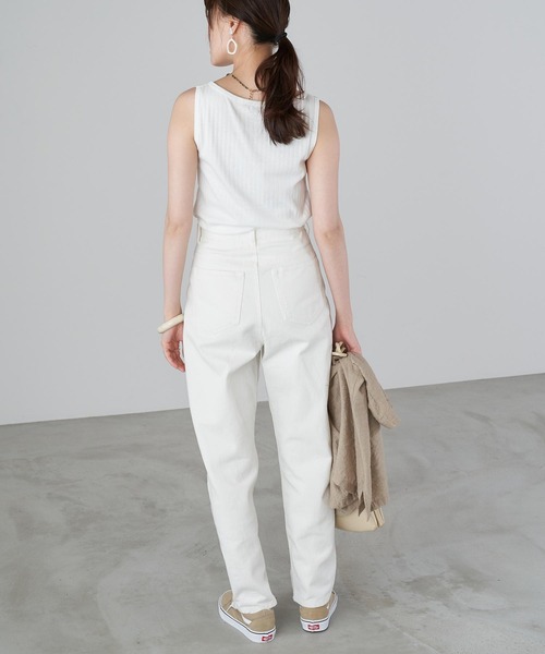 Chaco closet（チャコ クローゼット）の「コットンリブ前ボタンタンクトップ（タンクトップ・レディース・ブラック/ベージュ/オフホワイト・FREE）」の15枚目の写真