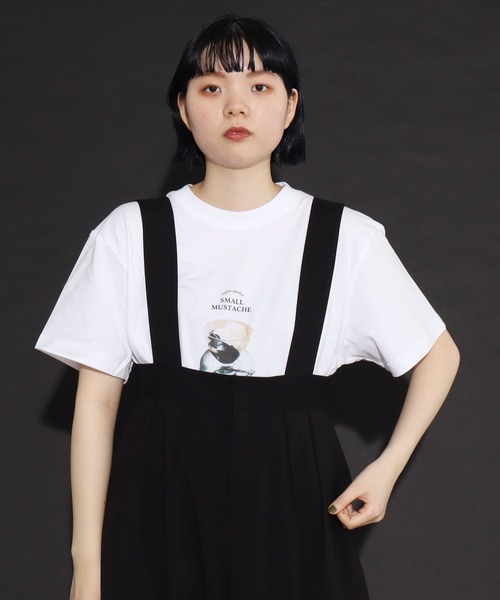 I am I in fact...（アイアムアイインファクト）の「●SMALL MUSTACHE プリント半袖Ｔシャツ（Tシャツ/カットソー・レディース・ホワイト・FREE）」の3枚目の写真