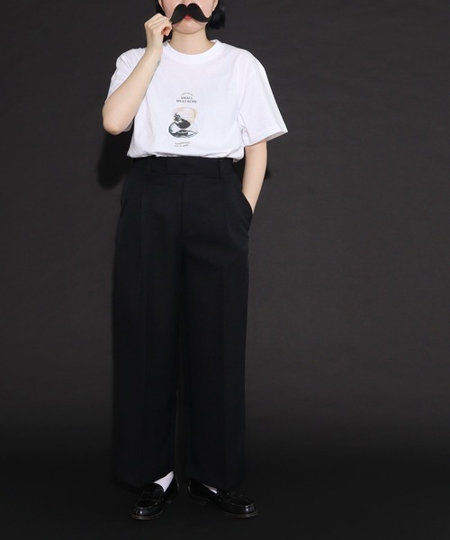 I am I in fact...（アイアムアイインファクト）の「●SMALL MUSTACHE プリント半袖Ｔシャツ（Tシャツ/カットソー・レディース・ホワイト・FREE）」の12枚目の写真