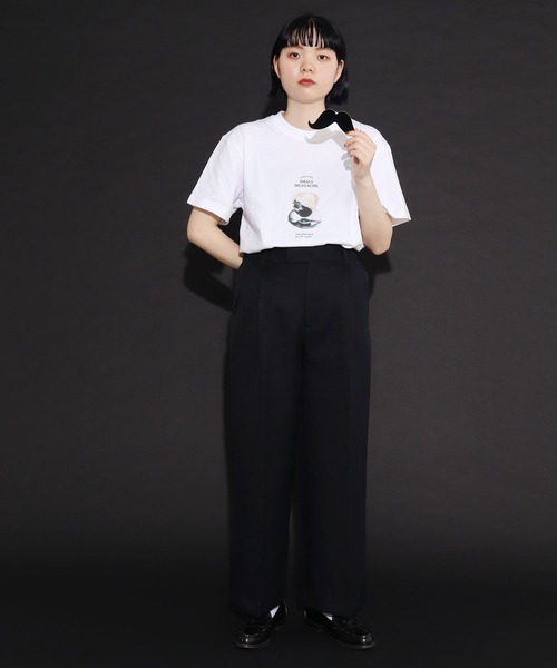 I am I in fact...（アイアムアイインファクト）の「●SMALL MUSTACHE プリント半袖Ｔシャツ（Tシャツ/カットソー・レディース・ホワイト・FREE）」の22枚目の写真