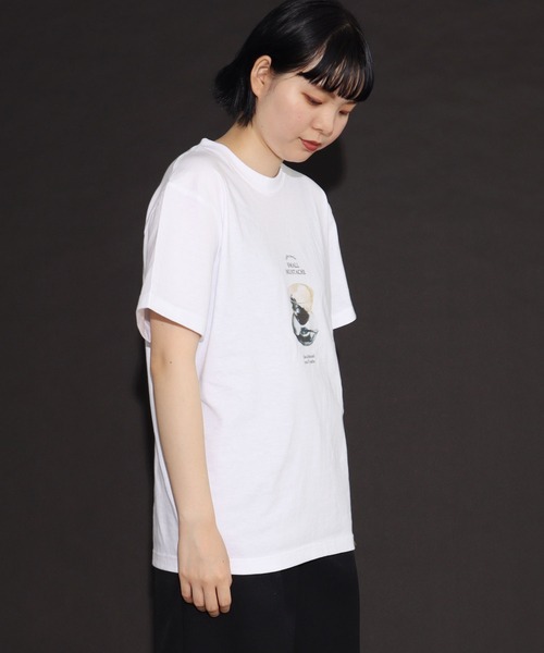 I am I in fact...（アイアムアイインファクト）の「●SMALL MUSTACHE プリント半袖Ｔシャツ（Tシャツ/カットソー・レディース・ホワイト・FREE）」の6枚目の写真