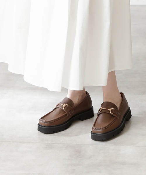 N.（N. Natural Beauty Basic）（エヌエヌナチュラルビューティーベーシック）の「◆トラックソールビット付ローファー（ローファー・レディース・ブラック/ブラウン・23.5/24.5）」の3枚目の写真