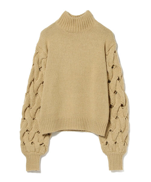 Ray BEAMS(レイビームス)の「RBS / ケーブルスリーブ タートルネック ニット(ニット/セーター・レディース・ベージュ/オフホワイト・ONE SIZE)」の8枚目の写真