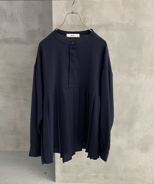 AIC.(エーアイシー)の「プリーツ長袖ブラウス(シャツ/ブラウス・レディース・ブラック/ネイビー/ブラウン/オフホワイト/ボルドー/その他・FREE)」の5枚目の写真