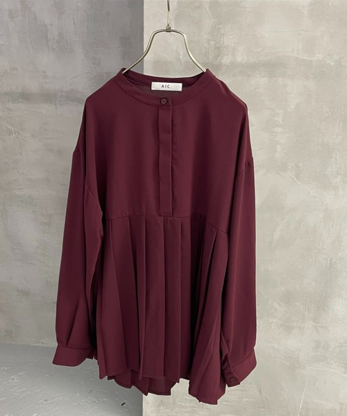AIC.(エーアイシー)の「プリーツ長袖ブラウス(シャツ/ブラウス・レディース・ブラック/ネイビー/ブラウン/オフホワイト/ボルドー/その他・FREE)」の8枚目の写真